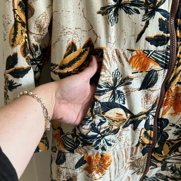 Floral Hooded Women's Coat - Picture 6 of 12